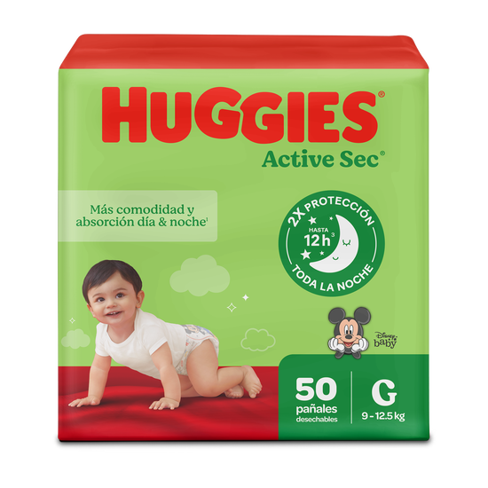 Pañales Huggies Active Sec Etapa 3/G 50 uds